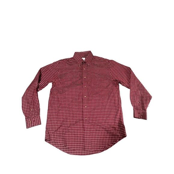 Brooks Brothers Mens medium Red Checks Long Sleeve‎ Button Down Shirt - Picture 1 of 3